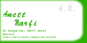 anett marfi business card